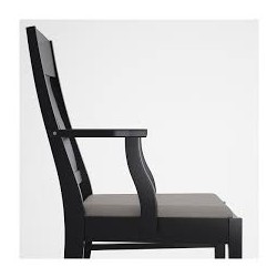 Фото1.Стілець INGATORP з підлокітниками, чорний, Nolhaga сіро-бежевий 302.462.89 IKEA